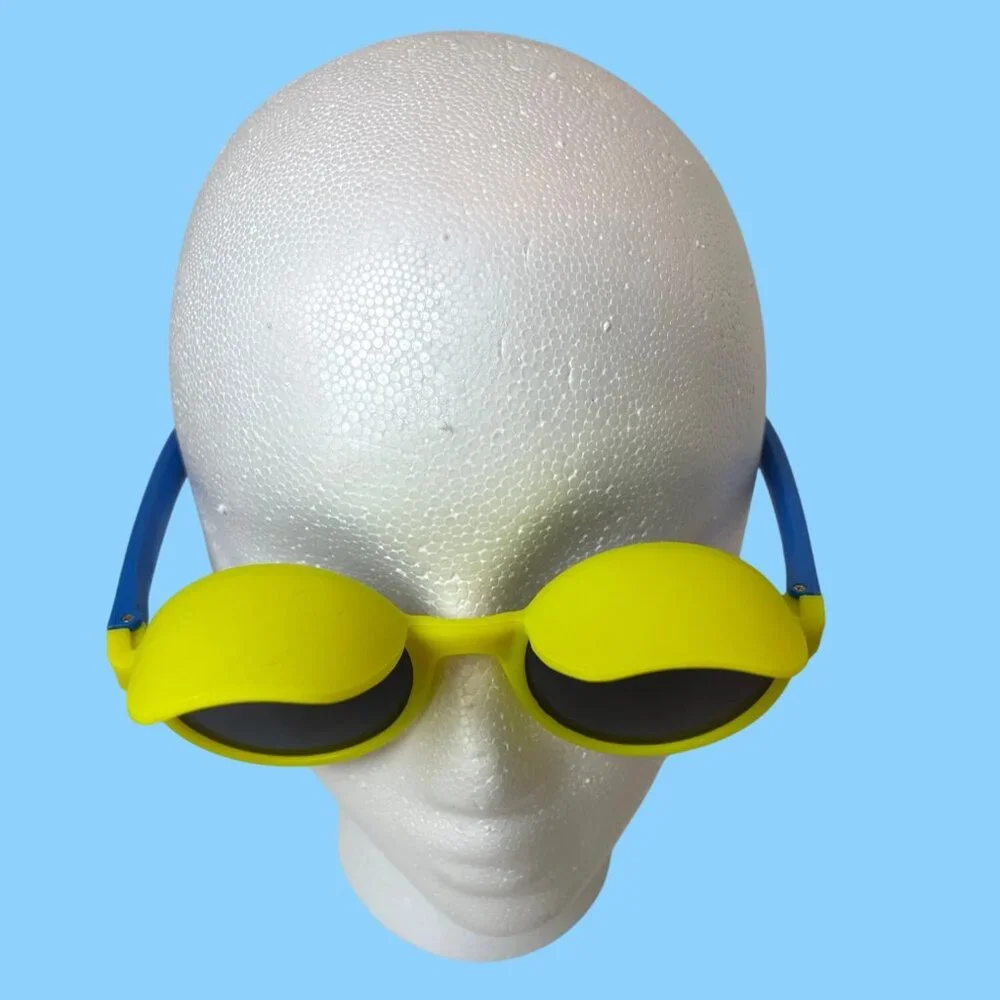 Yellow Sunglass Retro Back To Future Movie Futuristic Solar Shades Pizza Hut VTG - Picture 5 of 12